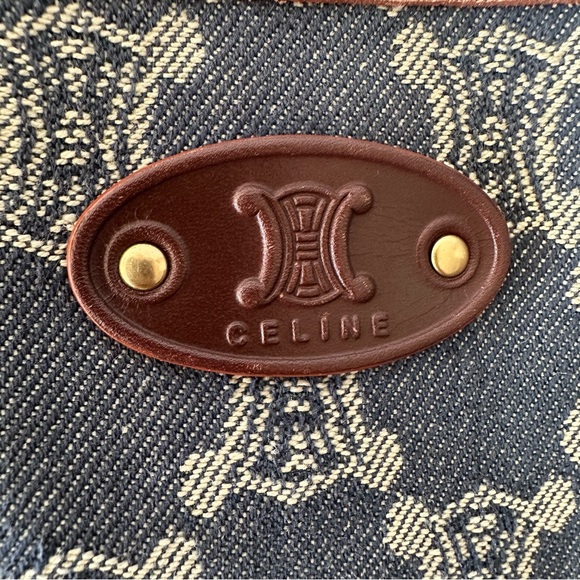 CELINE - Vintage Denim Tote Bag (Macadam Monogram) - Picture 6 of 11